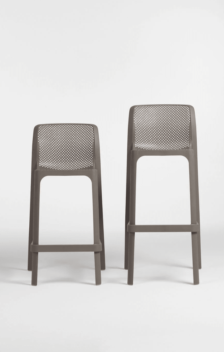 Load image into Gallery viewer, Net Stool Mini Outdoor Bar Stool by Nardi - Custom Wood DesignsNardi Net Stool Mini outdoor bar stool in tortora color, stackable design, suitable for patio or garden seating.Stool Outdoor Nardi24575206555127Senape
