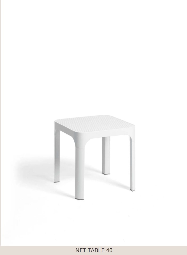Load image into Gallery viewer, Net Table 40 Outdoor Side Table - Custom Wood DesignsNardi Net Table 40 outdoor side table in white, designed for patio furniture, showing a sleek, modern outdoor table.Nardi Table Outdoor24575203073399Bianco

