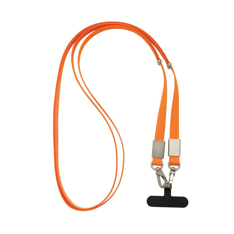 Load image into Gallery viewer, XD Xclusive Nivo RCS recycled PET crossbody lanyard with custom wood design, suitable for phones and tablets.
