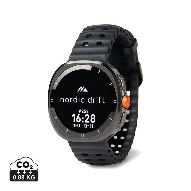 Load image into Gallery viewer, Nordic Drift Titan High performance Watch - Custom Wood DesignsNordic Drift Titan high performance watch with sleek design, shown on a phone or tablet accessory display.Phone &amp; Tablet accessoriesND430.0001Metal,ABSblack
