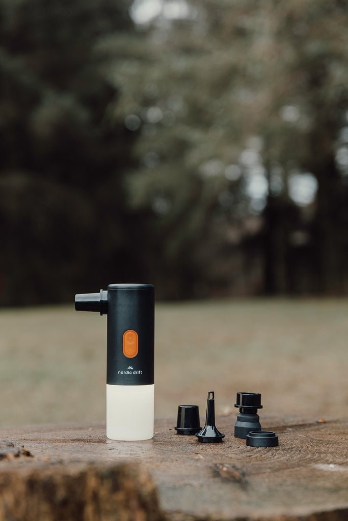 Load image into Gallery viewer, Nordic Drift Titan Portable Air pump camping light - Custom Wood DesignsNordic Drift Titan portable air pump with camping light, compact device for inflating and lighting for camping trips.Phone &amp; Tablet accessoriesND430.0101ABSblack
