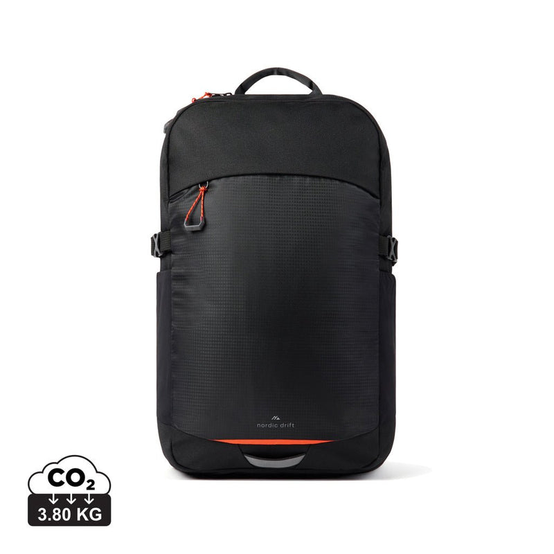 Load image into Gallery viewer, Nordic Drift Trail RCS daypack 16L - Custom Wood DesignsNordic Drift Drift Trail RCS 16L daypack in black, with multiple compartments and adjustable straps for outdoor travel and daily use.Bags &amp; TravelND200.0201rPET,rPETblack
