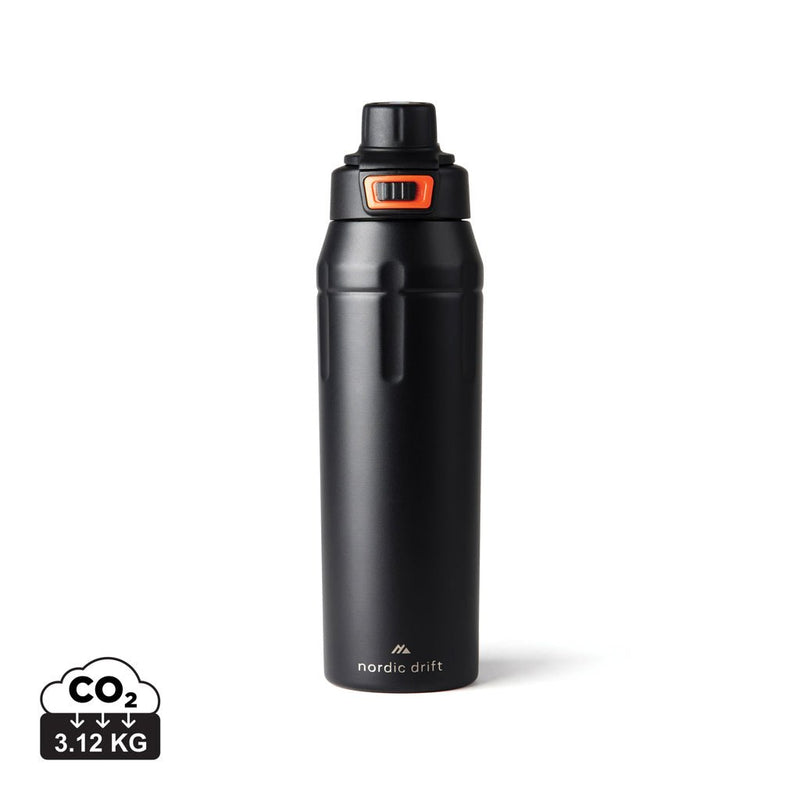 Load image into Gallery viewer, Nordic Drift Trail RCS Insulated Lockable Sports Bottle - Custom Wood DesignsNordic Drift insulated lockable sports bottle for drinks, featuring a sleek design and durable construction for active use.DrinkwareND310.0101Recycled Stainless steel,Polypropyleneblack
