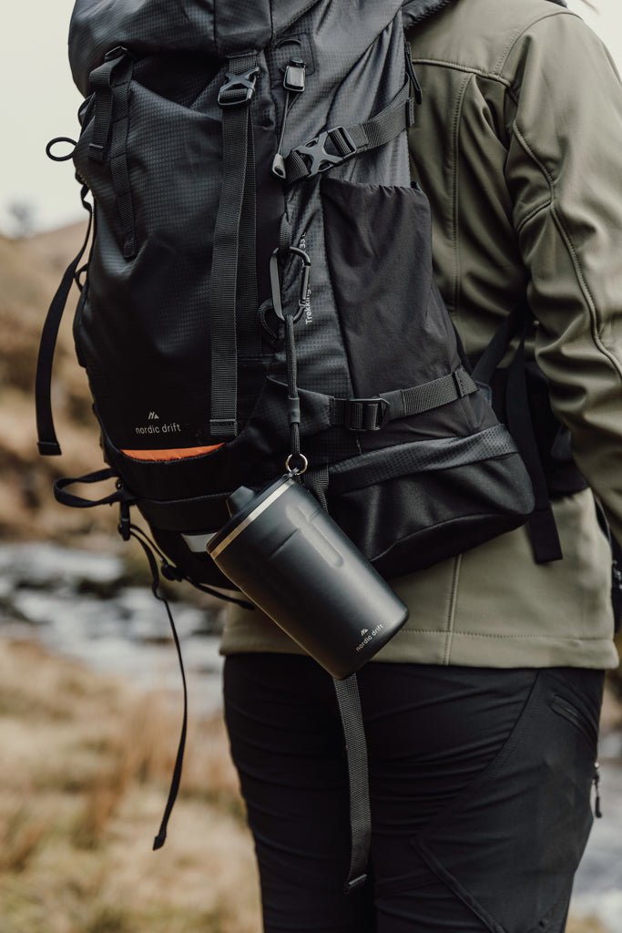 Load image into Gallery viewer, Nordic Drift Trail RCS Lockable And Leakproof Coffee Mug 350 - Custom Wood DesignsNordic Drift lockable leakproof 350ml coffee mug in stainless steel with a sleek design and secure lid for travel and daily useDrinkwareND310.0201Recycled Stainless steel,Polypropyleneblack

