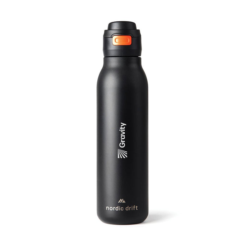 Load image into Gallery viewer, Nordic Drift Trail RCS Single Wall Water Bottle 750ml - Custom Wood DesignsNordic Drift RCS 750ml single wall water bottle, drinkware with a sleek design, ideal for staying hydrated on the goDrinkwareND310.0301Recycled Stainless steelblack
