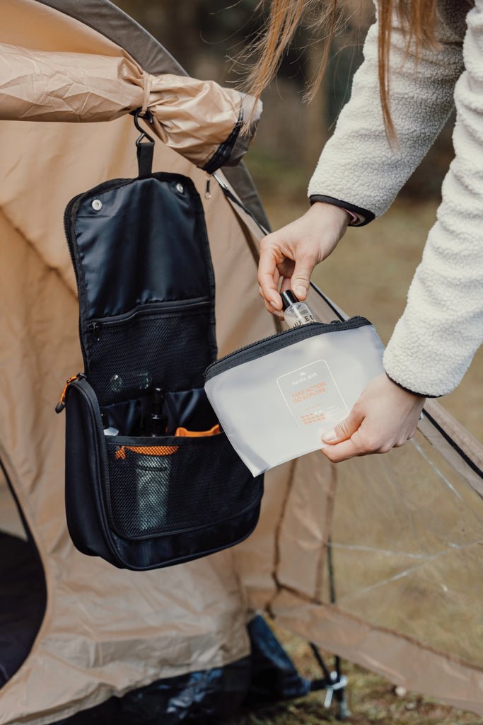 Load image into Gallery viewer, Nordic Drift Trail RCS toiletry bag 3L - Custom Wood DesignsNordic Drift Trail RCS toiletry bag in 3L, durable travel bag with multiple compartments for toiletries and personal items.Bags &amp; TravelND200.0301rPET,rPETblack
