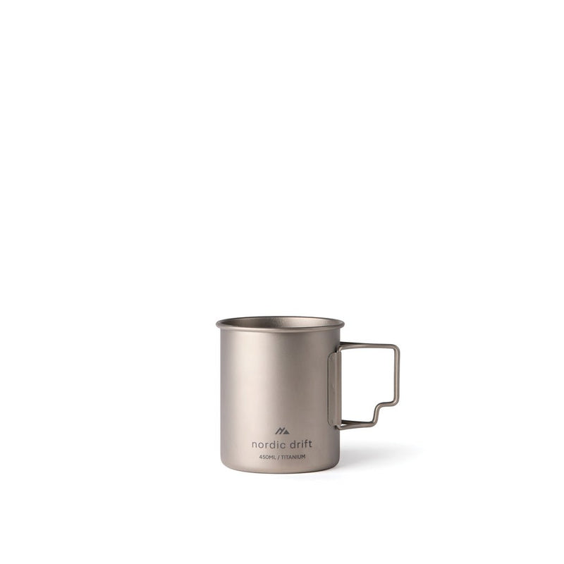 Load image into Gallery viewer, Nordic Drift Trail Ultra Light Titanium 450ml Cup - Custom Wood DesignsNordic Drift Ultra Light Titanium 450ml cup for drinkware, showing a sleek, lightweight titanium cup with a smooth finish.DrinkwareND340.0102Titaniumsilver
