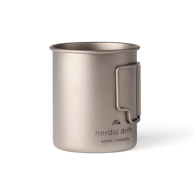 Load image into Gallery viewer, Nordic Drift Trail Ultra Light Titanium 450ml Cup - Custom Wood DesignsNordic Drift Ultra Light Titanium 450ml cup for drinking, featuring a sleek, durable design for outdoor and everyday use.DrinkwareND340.0102Titaniumsilver
