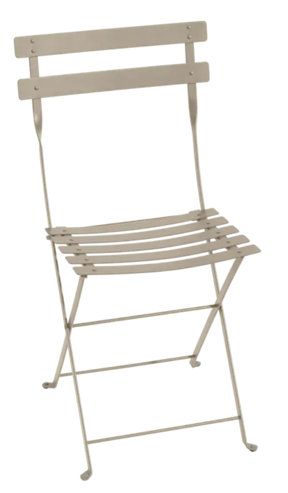 Load image into Gallery viewer, Fermob Nutmeg Bistro Metal Folding Chair for outdoor cafes, showing the honey-colored metal frame and foldable design.
