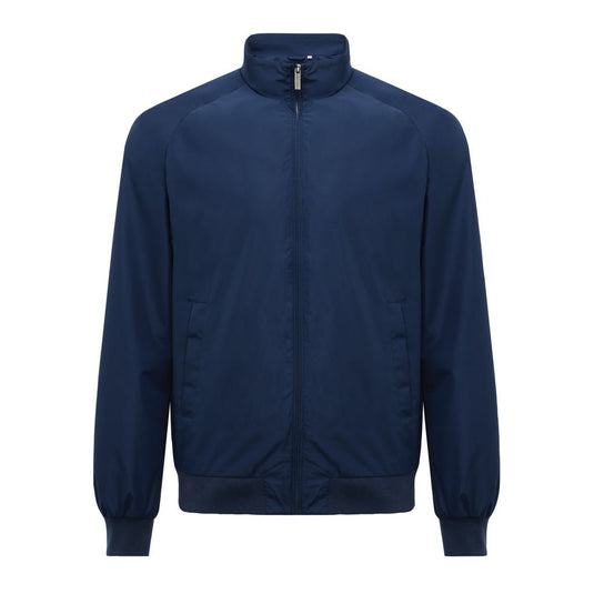 Iqoniq Odin recycled polyester urban jacket in navy with wood design, showcasing a stylish textile jacket for urban wear.
