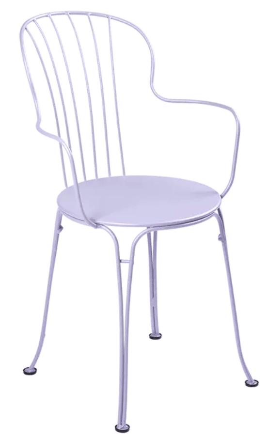 Load image into Gallery viewer, OPÉRA+ Armchair - Custom Wood DesignsFermob OPÉRA+ outdoor metal armchair with a sleek, curved design in a soft marshmallow color, perfect for patio seating.Outdoor Metal Armchair24575183805687Marshmallow
