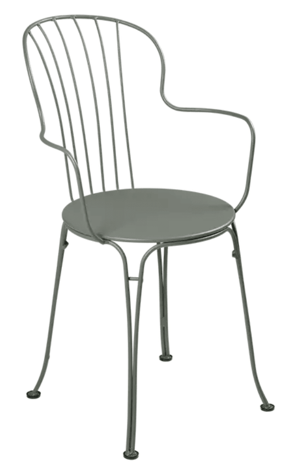 Load image into Gallery viewer, Fermob OPÉRA+ outdoor metal armchair with a stylish design, featuring a curved backrest and armrests in a vibrant finish.
