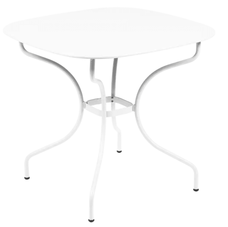 Load image into Gallery viewer, Fermob OPÉRA+ Carronde outdoor metal table in cotton white, 82x82 cm, suitable for garden or patio dining.
