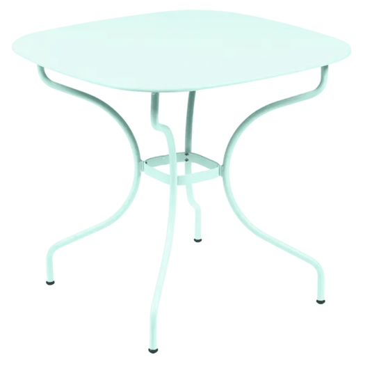 Fermob OPÉRA+ Carronde outdoor metal table in Ice Mint, 82x82 cm, suitable for garden or patio dining and outdoor spaces.