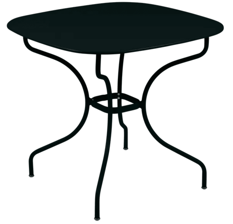 Load image into Gallery viewer, Fermob OPÉRA+ Carronde outdoor metal table in Liquorice color, 82x82 cm, suitable for garden or patio dining.
