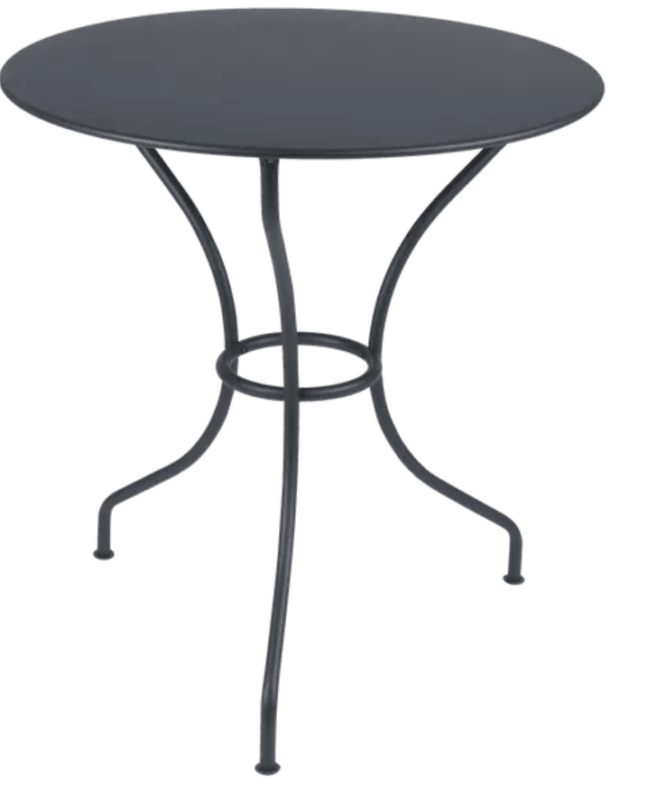 Load image into Gallery viewer, Fermob OPÉRA+ outdoor metal table with 67 cm diameter in antracite, suitable for patio or restaurant outdoor furniture.
