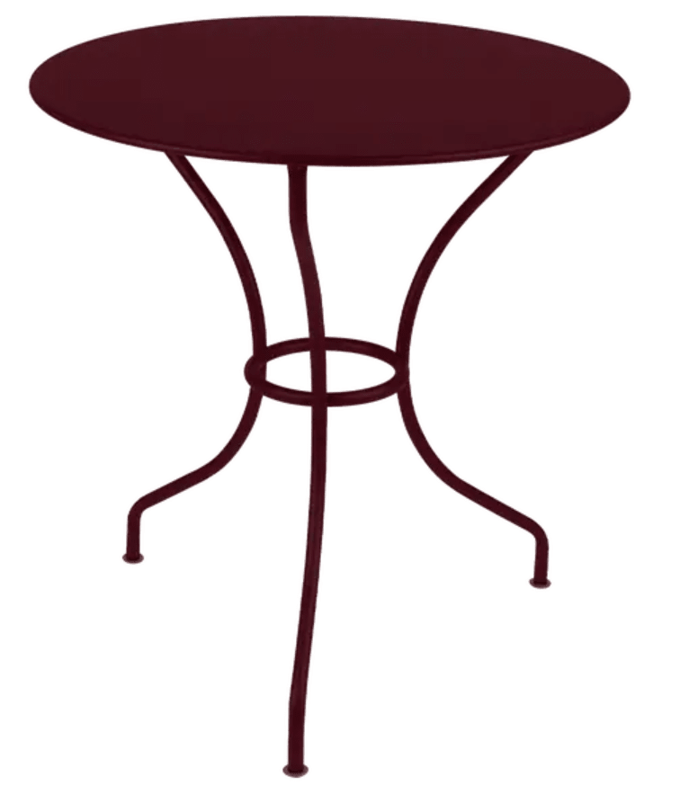 Load image into Gallery viewer, Black Fermob OPÉRA+ outdoor metal table with 67cm diameter, suitable for patio or restaurant outdoor furniture.
