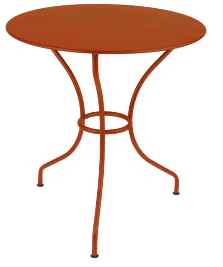 Load image into Gallery viewer, Fermob OPÉRA+ outdoor metal table with 67 cm diameter, white finish, suitable for patio or restaurant outdoor seating.
