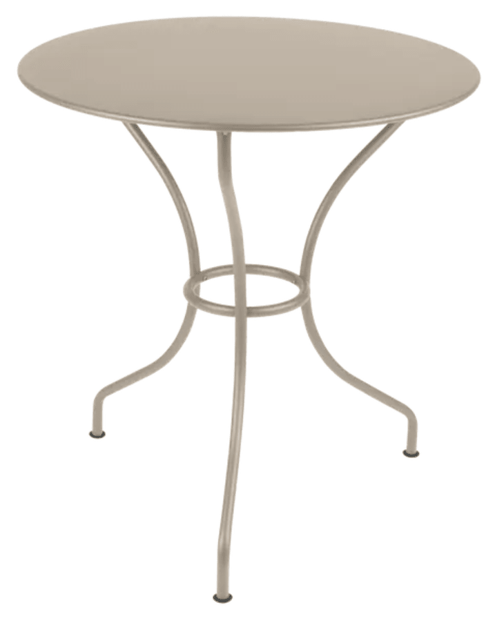 Load image into Gallery viewer, Fermob OPÉRA+ outdoor metal table with 67 cm diameter in nutmeg finish, suitable for patio or restaurant outdoor seating.
