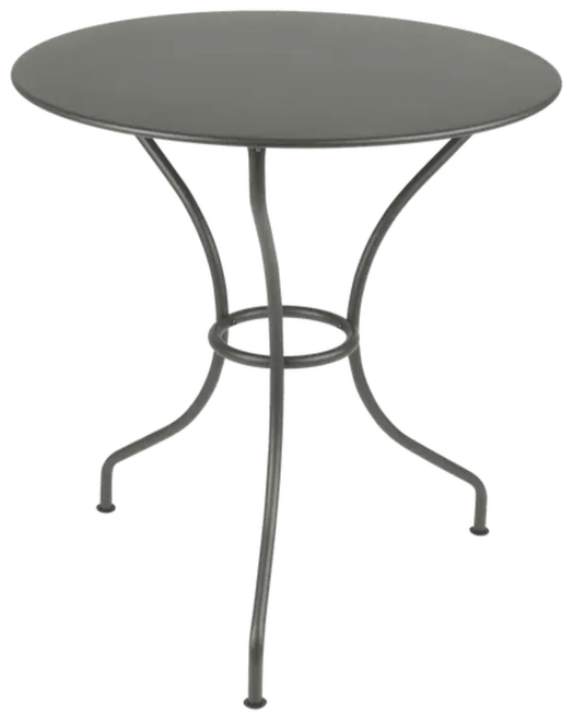 Fermob OPÉRA+ outdoor metal table with a 67 cm diameter, suitable for patio or restaurant outdoor seating.