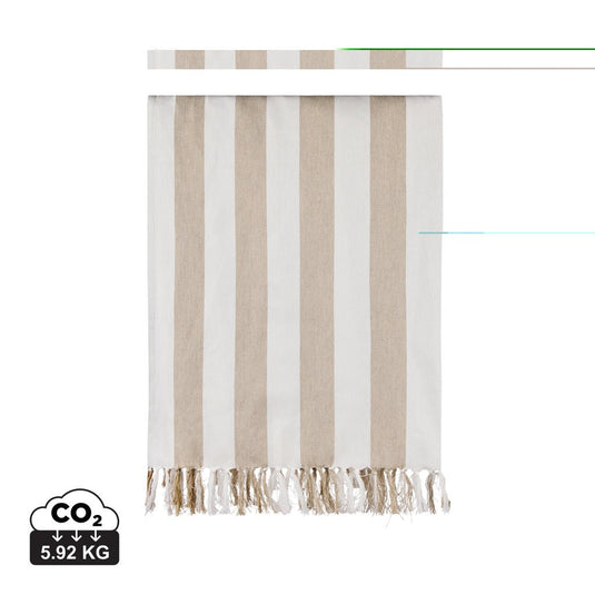 Ornos GRS hammam family towel - Custom Wood DesignsVinga Ornos GRS hammam family towel in outdoor setting, featuring soft, absorbent fabric and vibrant patterns for family use.OutdoorV4502219Recycled cotton,Recycled polyesterbeige