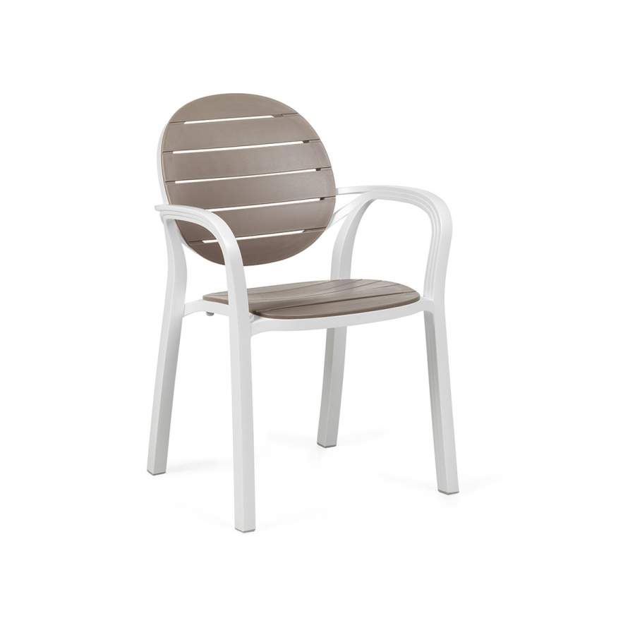 Nardi Palama outdoor armchair with woven design and metal frame, designed for stylish outdoor furniture use.