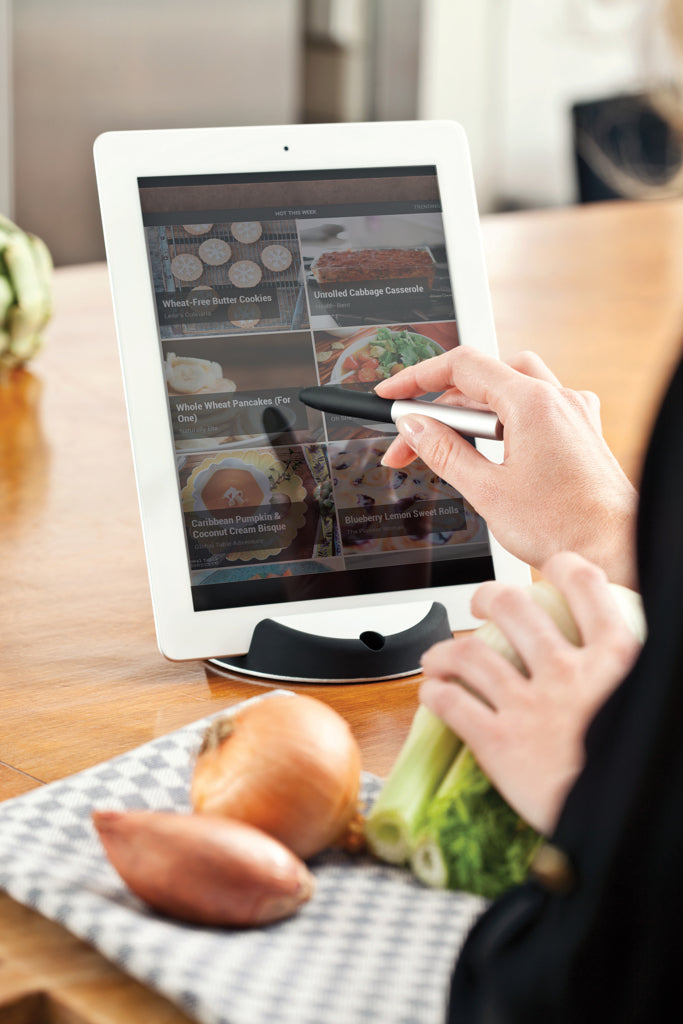 Load image into Gallery viewer, Chef tablet stand with touchpen - Custom Wood Designs
