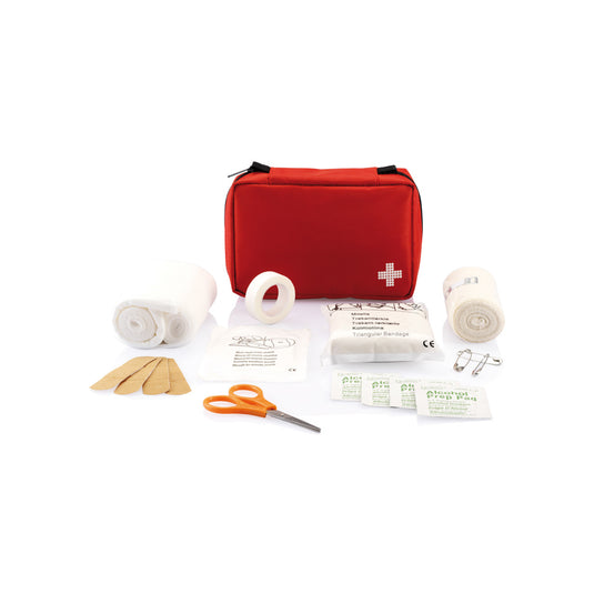 XD Collection mail size first aid kit for cars and safety, compact first aid kit with essential supplies for emergencies.