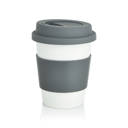 White PLA coffee cup from XD Collection, stylish drinkware with a smooth surface and eco-friendly design.
