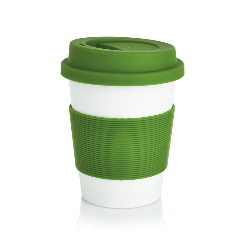 Load image into Gallery viewer, XD Collection PLA coffee cup, eco-friendly drinkware with a smooth surface and sustainable design, shown from a side angle.
