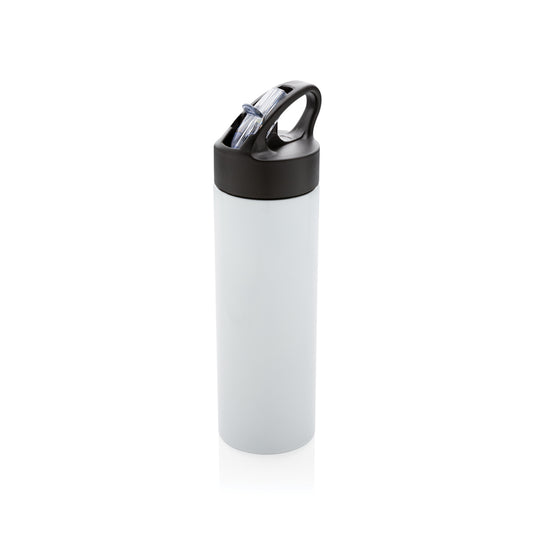 XD Xclusive sport bottle with straw, reusable drinkware for active hydration, featuring a clear container and flip-top lid.