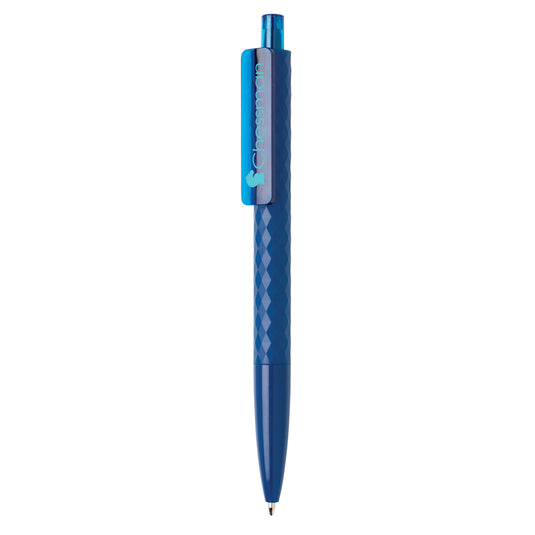 XD Collection X3 pen, a sleek black writing instrument with silver accents, showing a close-up of the pen's tip and barrel.