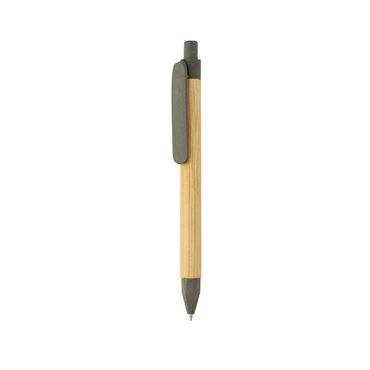 Pen with wooden wheatstraw clip pack of 500 Custom Wood Designs __label: Multibuy p611.117__b_1_f4bdcb3d-b8fb-4fcf-a438-c90167f1c0bb