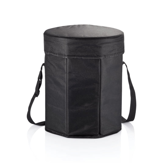 Outdoor cooler seat by XD Collection with built-in cooler and comfortable seating for outdoor activities.