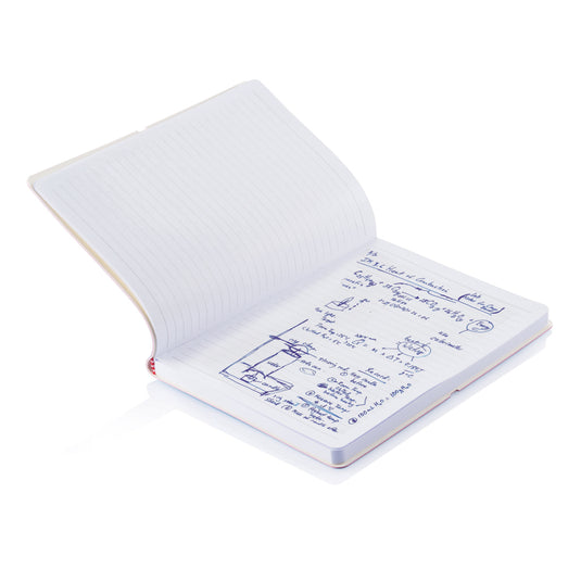 Deluxe softcover A5 notebook from XD Collection with a smooth black cover and elastic closure, ideal for note-taking and journaling.