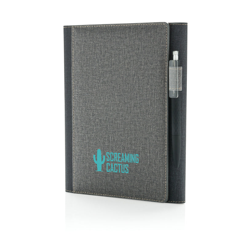 Load image into Gallery viewer, A5 Deluxe design notebook cover from XD Collection featuring a stylish, textured exterior and secure closure for notebooks.
