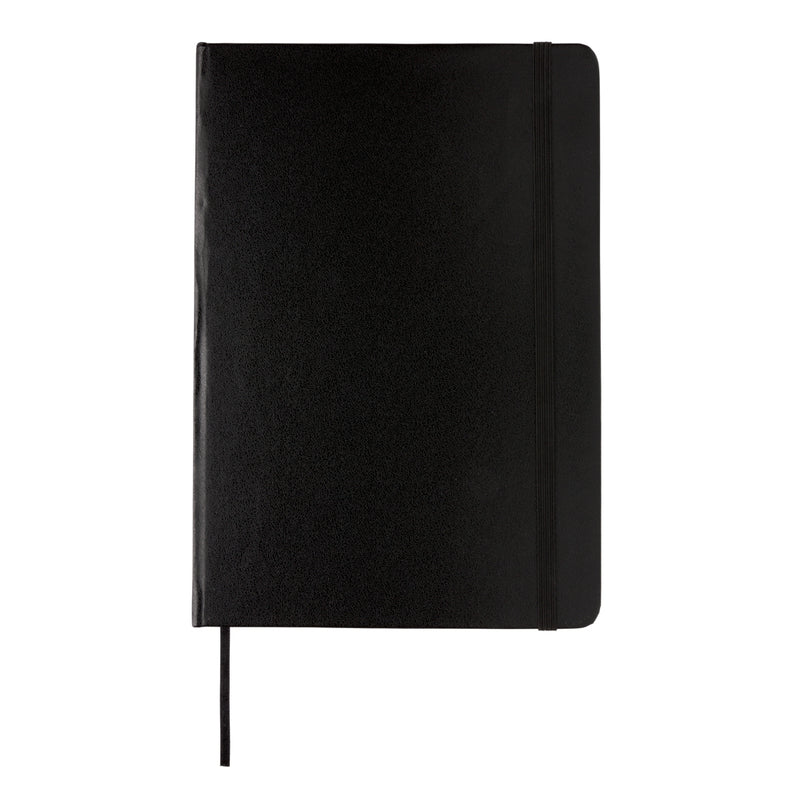 Load image into Gallery viewer, A5 hardcover notebook from XD Collection featuring a classic design with a black cover and elastic closure.
