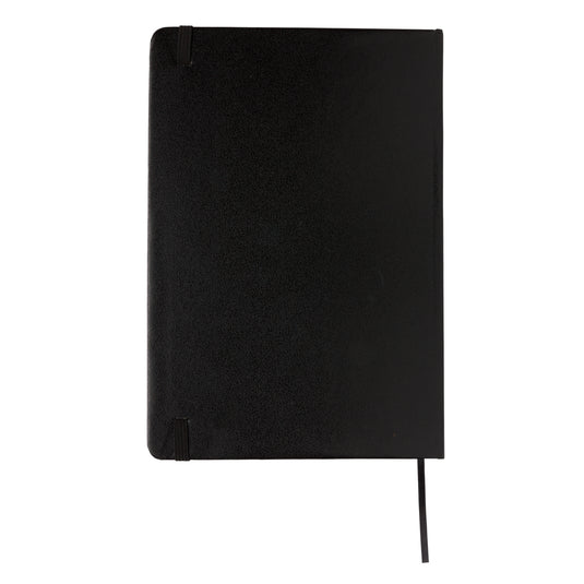 A classic hardcover A5 notebook from XD Collection with a sleek black cover and rounded corners, ideal for writing and note-taking.
