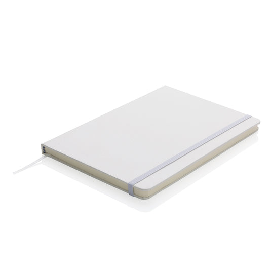 A5 plain hardcover sketchbook from XD Collection, featuring a classic black cover and open pages for sketching or note-taking.