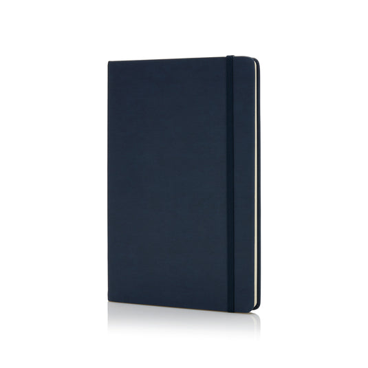 Deluxe hardcover PU A5 notebook from XD Collection, showing the black textured cover and closed design.