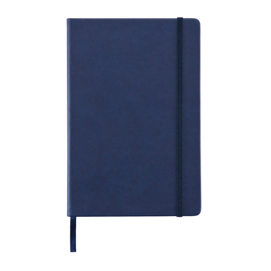 Deluxe hardcover PU A5 notebook from XD Collection with smooth black cover and visible binding, ideal for writing and note-taking.
