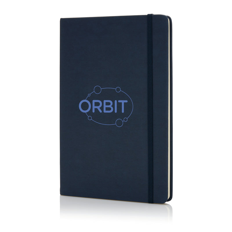 Load image into Gallery viewer, Deluxe hardcover PU A5 notebook by XD Collection with smooth black cover and interior pages, ideal for writing and note-taking.
