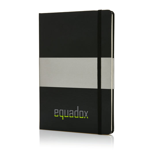 Deluxe hardcover A5 notebook from XD Collection, featuring a sleek black design and durable binding for note-taking and journaling.
