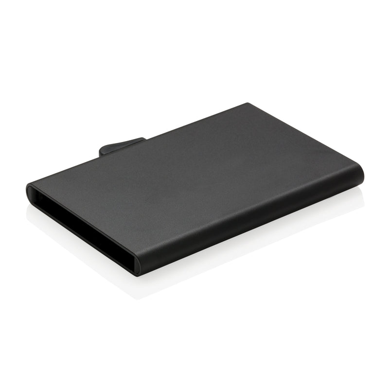 Load image into Gallery viewer, C-Secure aluminium RFID card holder, compact travel accessory with secure card storage for protection against digital theft.
