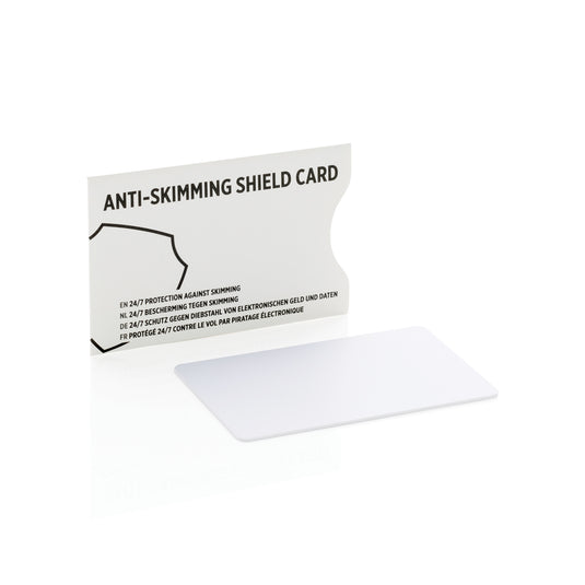 RFID shield card with active jamming chip from XD Collection, designed to protect against electronic pickpocketing.