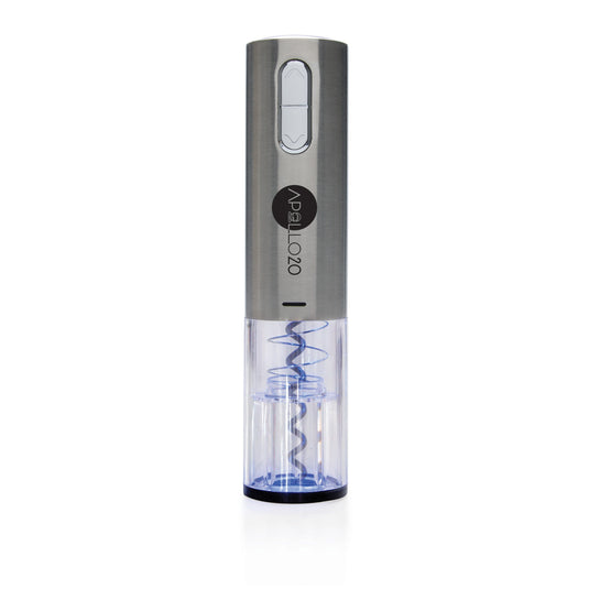 XD Collection electric wine opener, USB rechargeable, sleek home wine accessory with foil cutter and easy bottle opening.