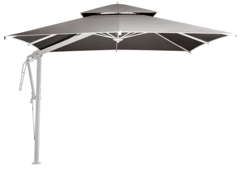 Load image into Gallery viewer, Pagoda 300 x 300cm Cantilever Parasol SET - Custom Wood DesignsWhite Fermob Pagoda 300x300cm outdoor cantilever parasol set with a sturdy base and adjustable canopy for shade.Outdoor Parasol24575177102423White GranitePagoda Base White
