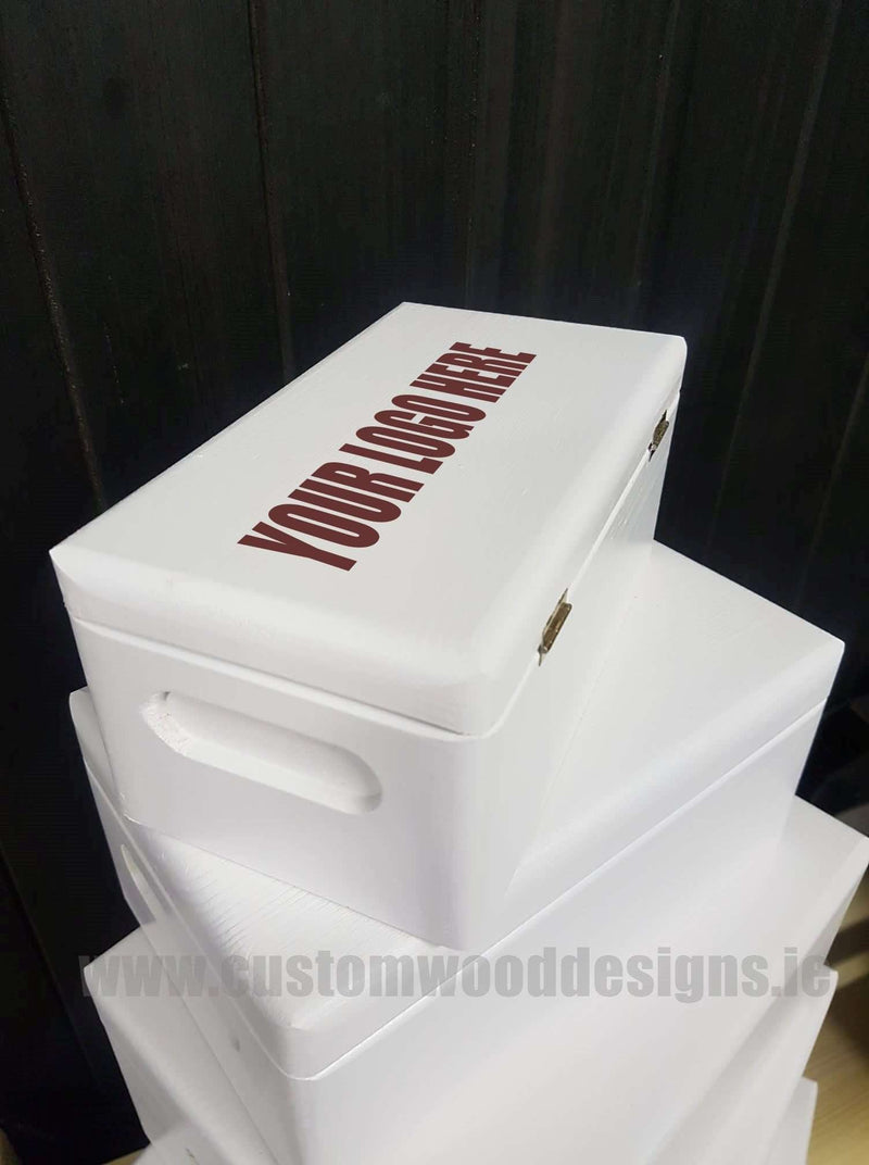 Load image into Gallery viewer, Wooden Boxes Hinged Lid - Various Sizes Painted Boxes Custom Wood Designs bedroom deco box box with lid white box wood wooden painted-boxes-21-cm-x-12-cm-x-9-5-cm-wooden-boxes-hinged-lid-various-sizes-49180135883095
