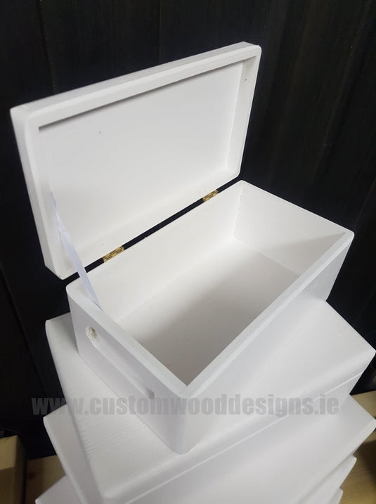 Wooden Boxes Hinged Lid - Various Sizes Painted Boxes Custom Wood Designs bedroom deco box box with lid white box wood wooden painted-boxes-21-cm-x-12-cm-x-9-5-cm-wooden-boxes-hinged-lid-various-sizes-53611576688983
