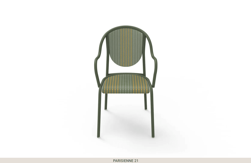 Load image into Gallery viewer, Parisienne 21 Chair Steel Chair - Custom Wood DesignsFermob Parisienne 21 Steel Bistro Chair for outdoor use, featuring a sleek metal design and classic Parisienne style.Fermob Metal Chair Outdoor24575202364343Green Gren
